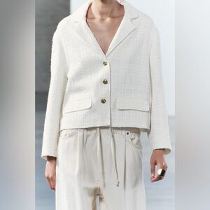 ZARA ZW COLLECTION TEXTURED BLAZER Size S